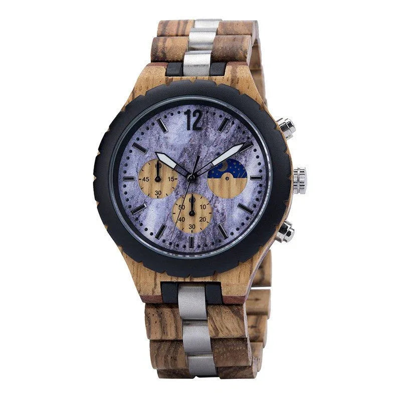 Montre à Quartz en Bois Décontractée pour Hommes