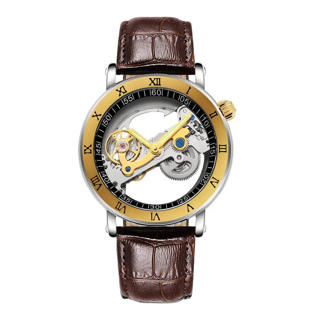 Herren Leuchtende Wasserdichte Mechanische Transparente Uhr