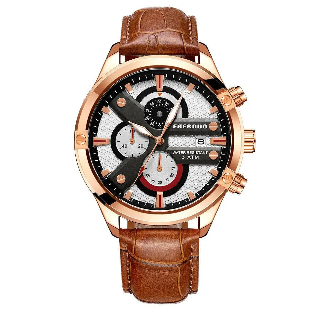 Montres Hommes Multifonctionnelles d'Affaires Étanches 30 Mètres