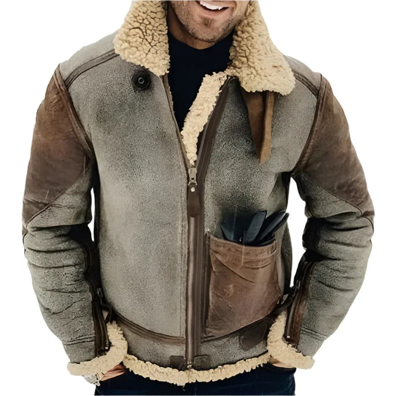 Veste d'hiver chaude matelassée en laine pour homme