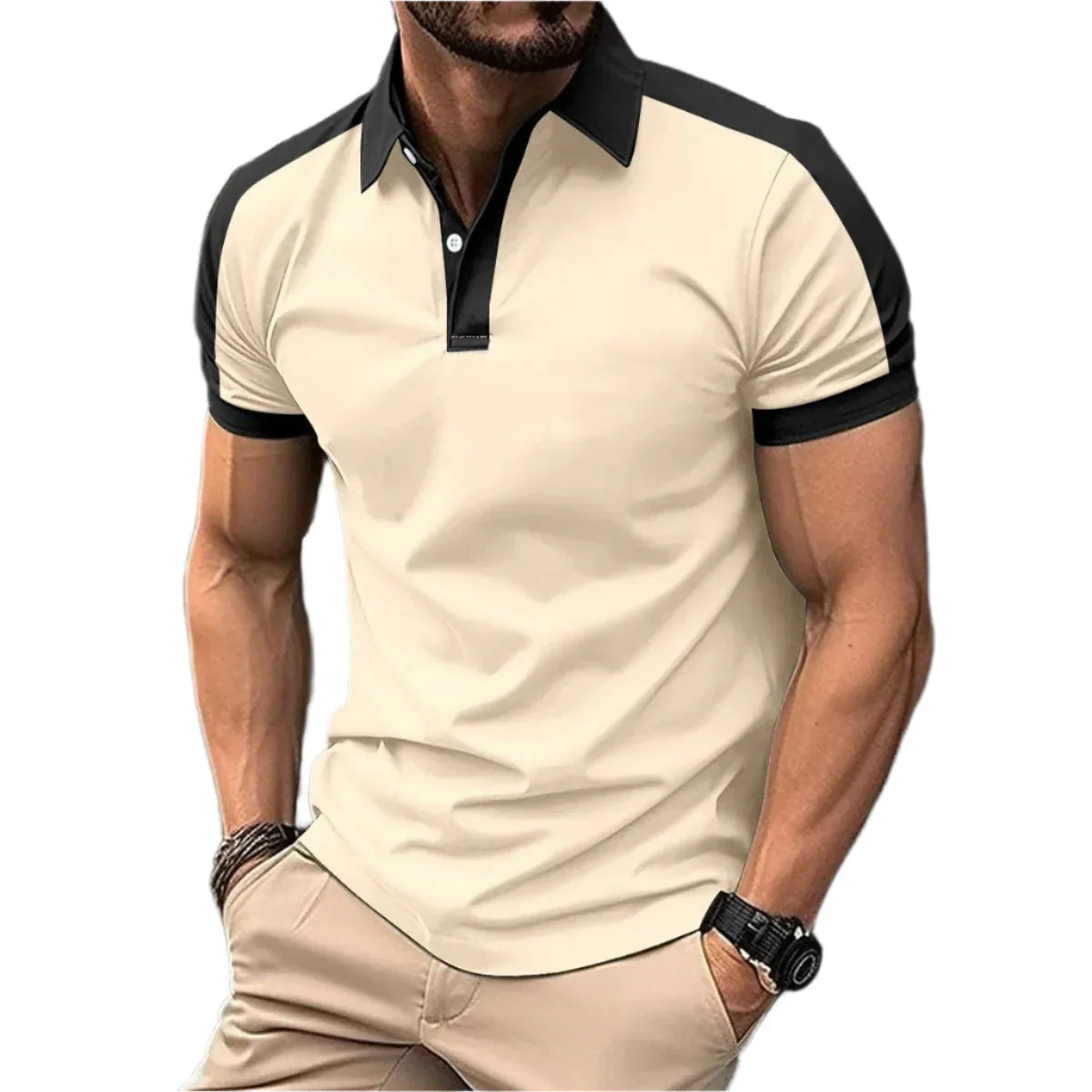 Herren Kurzarm Business Hemden Freizeit Polo-Shirts
