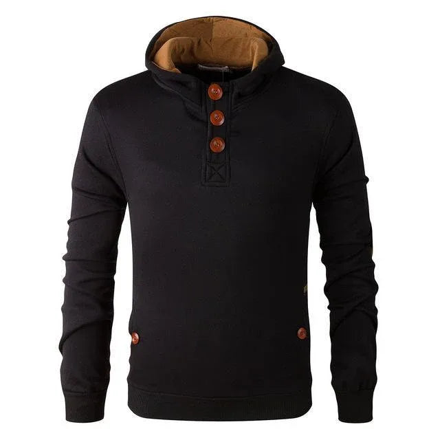 Sweat à capuche polaire à boutons en bois coupe ajustée pour homme