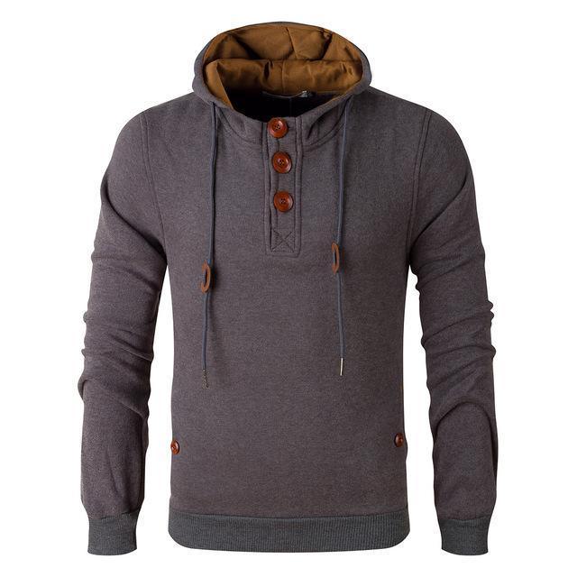 Sweat à capuche polaire à boutons en bois coupe ajustée pour homme