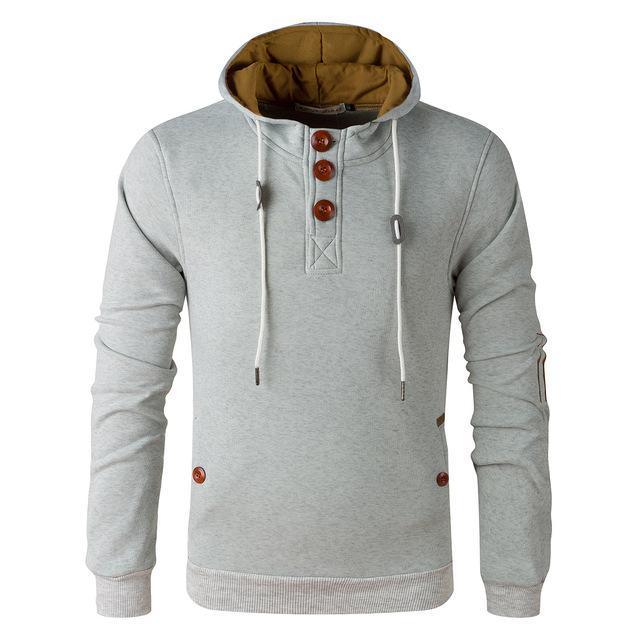 Sweat à capuche polaire à boutons en bois coupe ajustée pour homme