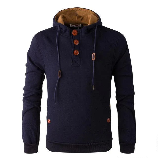 Sweat à capuche polaire à boutons en bois coupe ajustée pour homme