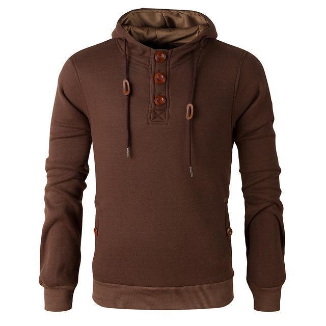 Sweat à capuche polaire à boutons en bois coupe ajustée pour homme