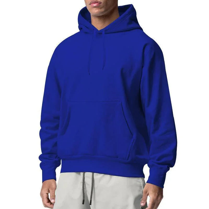 Sweat à capuche décontracté en molleton uni pour hommes