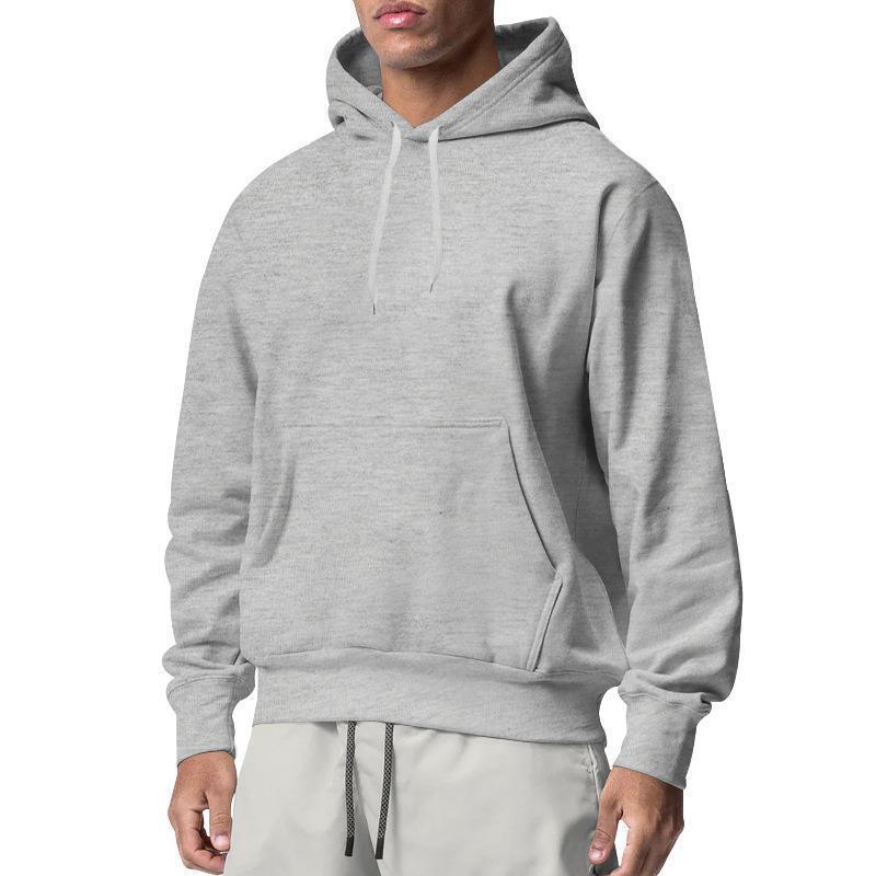 Sweat à capuche décontracté en molleton uni pour hommes
