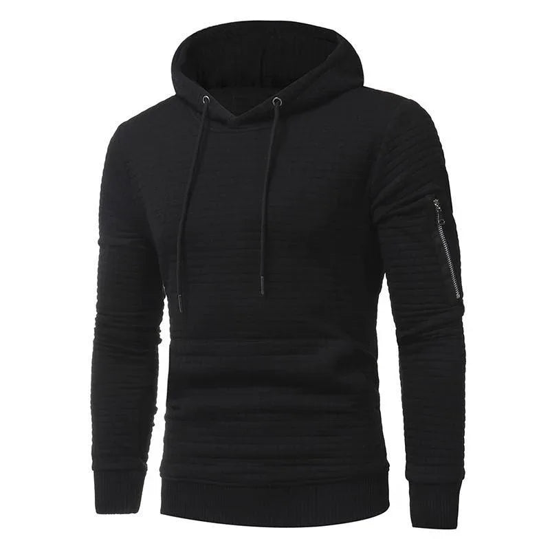 Herren-Sweatshirt-Kapuzenpullover mit Armreißverschluss, Langarm, schmal geschnittenes Oberteil