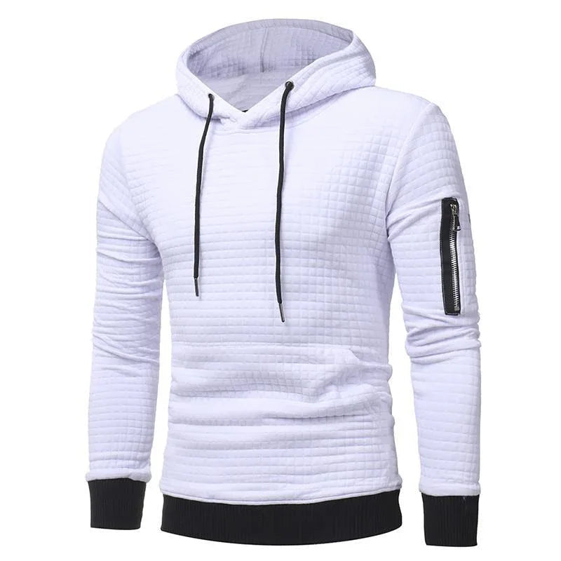 Herren-Sweatshirt-Kapuzenpullover mit Armreißverschluss, Langarm, schmal geschnittenes Oberteil