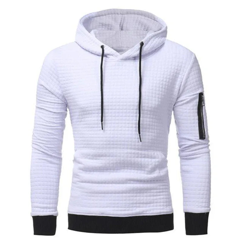 Herren-Sweatshirt-Kapuzenpullover mit Armreißverschluss, Langarm, schmal geschnittenes Oberteil