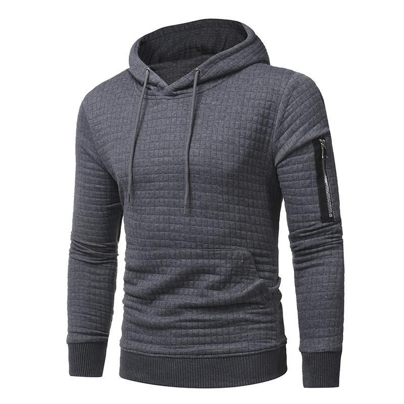 Herren-Sweatshirt-Kapuzenpullover mit Armreißverschluss, Langarm, schmal geschnittenes Oberteil