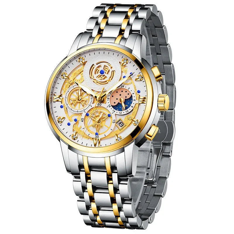 Montre à quartz transfrontalière étanche pour homme avec personnalité suisse