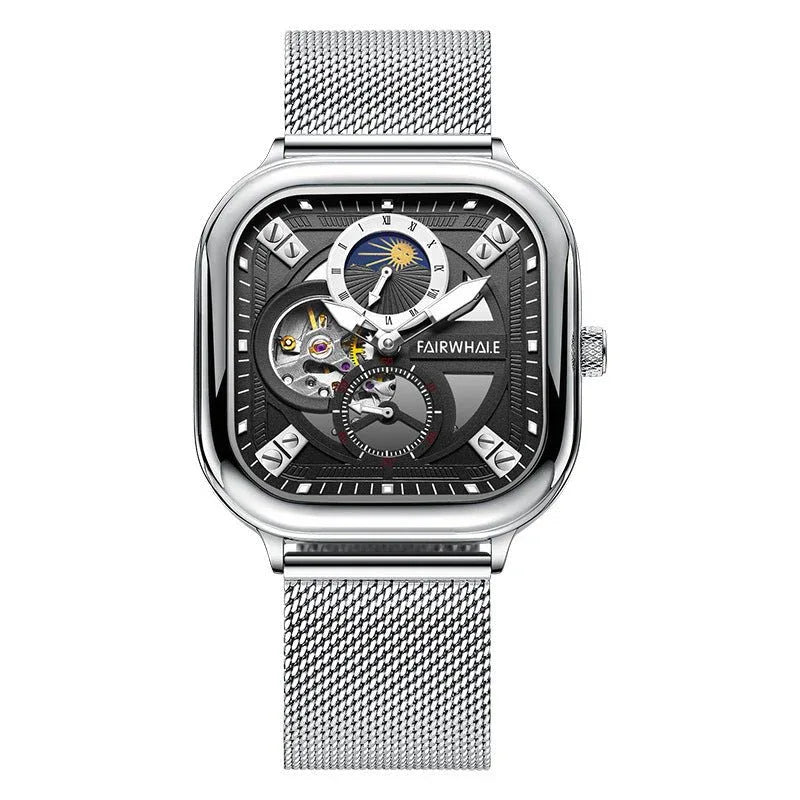 Herren-Automatik-Uhr mit drei Hilfszifferblättern