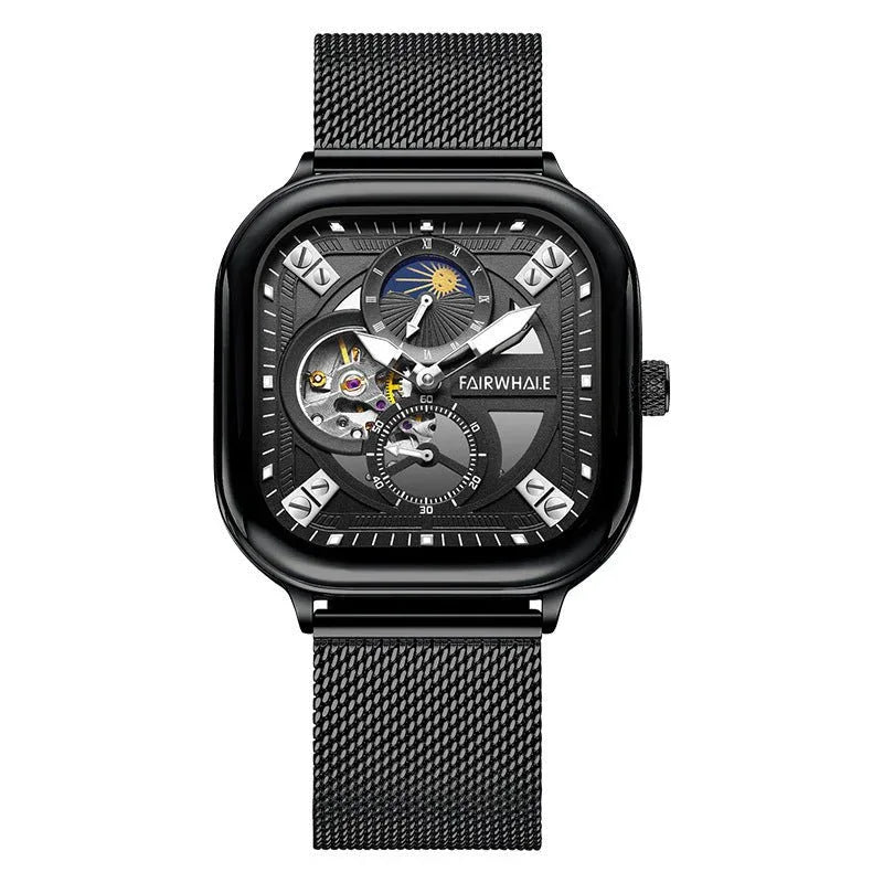 Herren-Automatik-Uhr mit drei Hilfszifferblättern