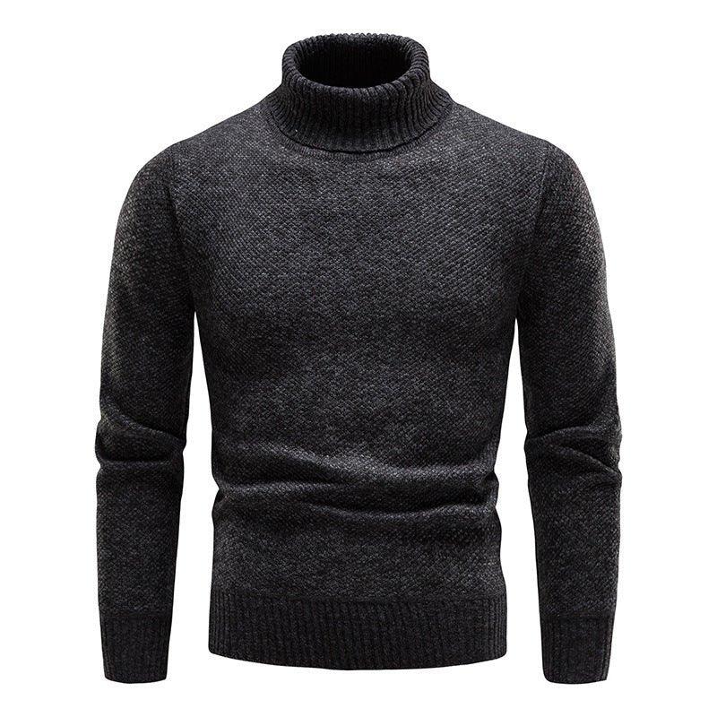 Pull en maille à col roulé, à porter comme sous-vêtement ou en couche extérieure, pour homme