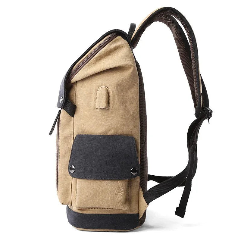 Herren USB Lade Polyester Schul-Arbeits-Rucksack