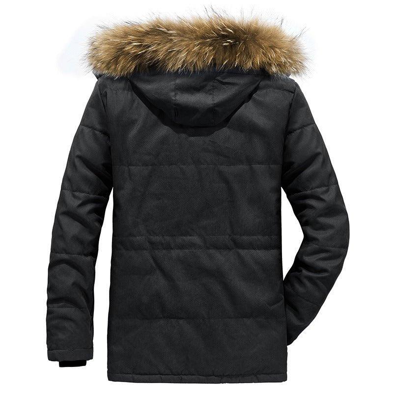 Herren Warme Gefütterte Winterjacke mit Kapuze