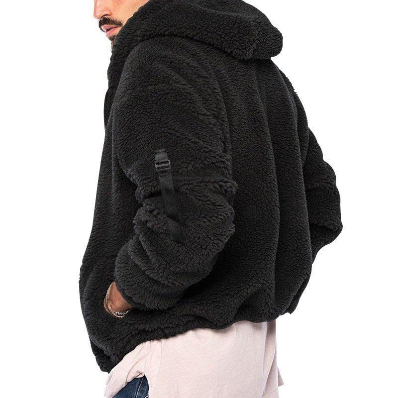 Herren Winter Doppelseitiger Warmer Kapuzenpullover mit Reißverschluss, Freizeit-Hoodie
