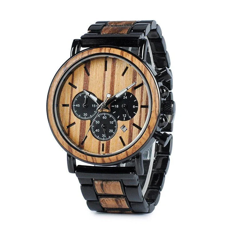Leuchtende Herrenuhr aus Holz