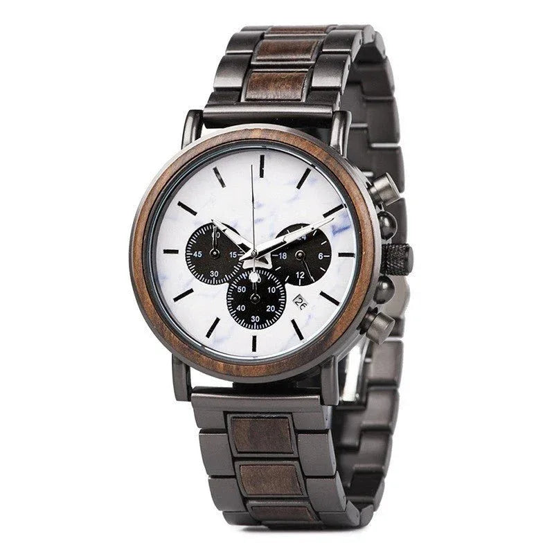 Leuchtende Herrenuhr aus Holz