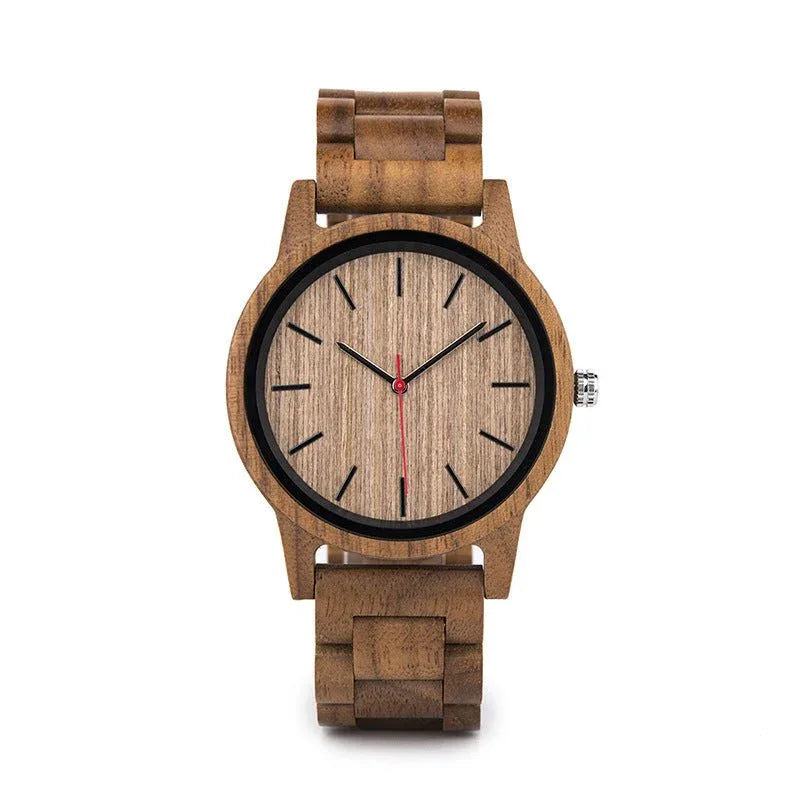 Montre à Quartz Étanche en Bois pour Homme