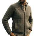 Herren Wollpullover Retro Reißverschluss-Oberteil