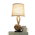 Lampe de chevet rétro en métal et corde de chanvre