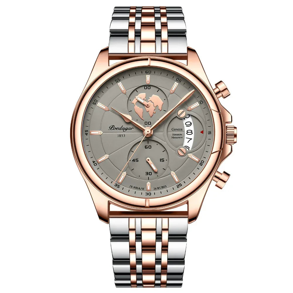Montre à Quartz Lumineuse Multifonctionnelle et Étanche pour Hommes
