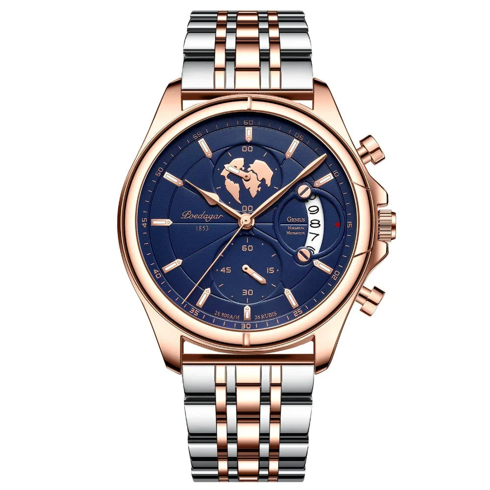 Montre à Quartz Lumineuse Multifonctionnelle et Étanche pour Hommes