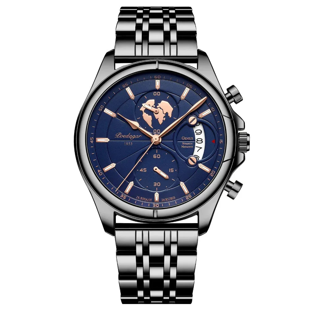Montre à Quartz Lumineuse Multifonctionnelle et Étanche pour Hommes