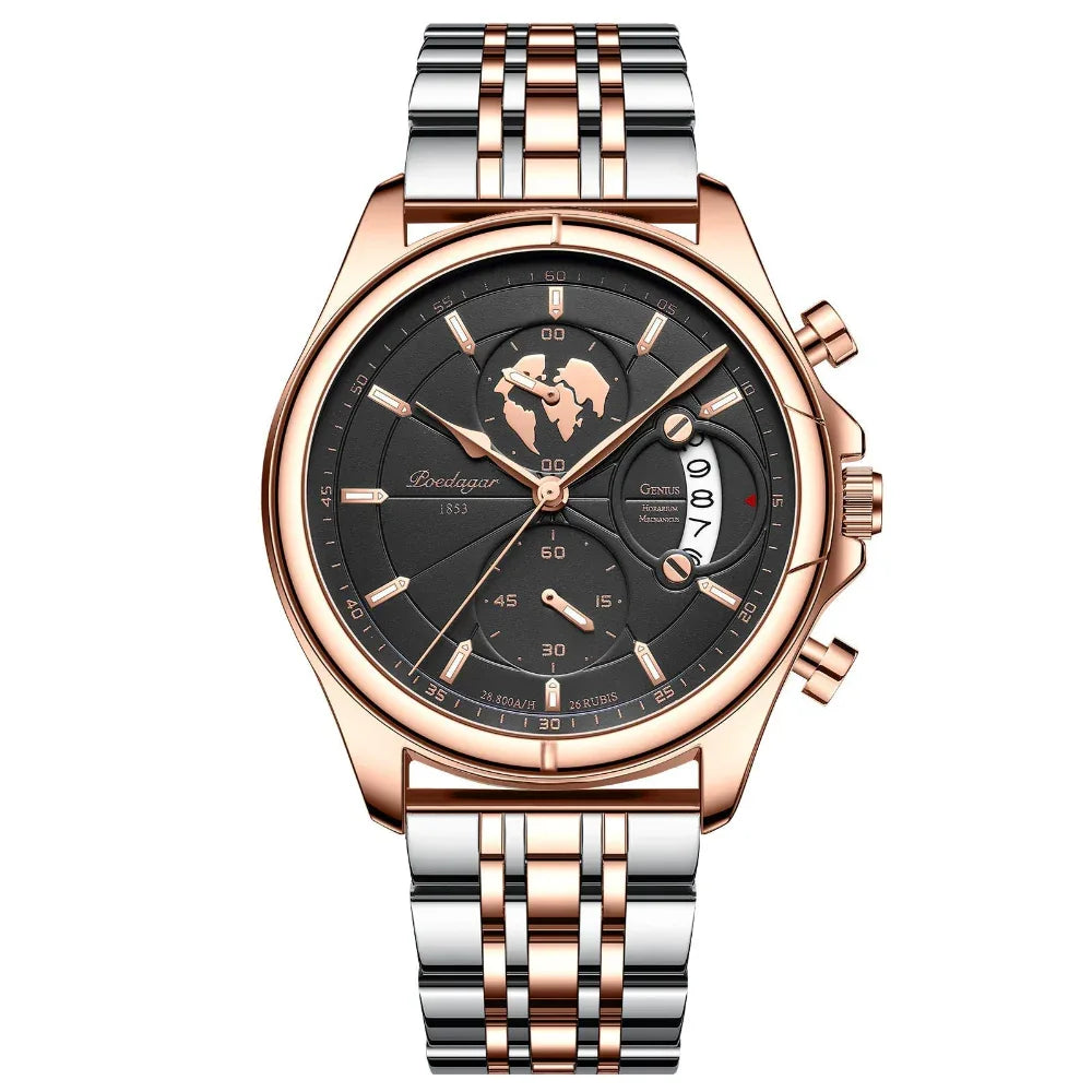 Montre à Quartz Lumineuse Multifonctionnelle et Étanche pour Hommes