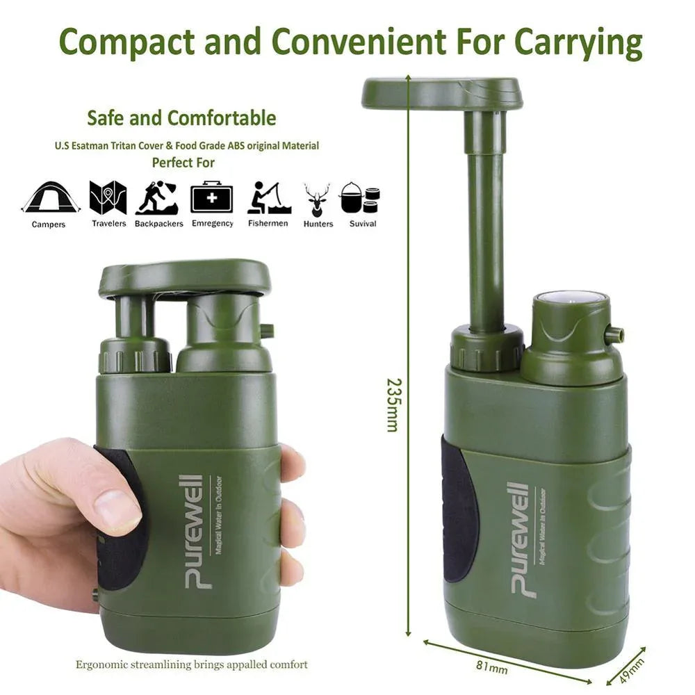 Purificateur d'eau portable pour le camping d'urgence et la survie en milieu sauvage