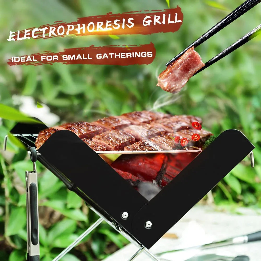Tragbarer klappbarer Edelstahl-Campinggrill