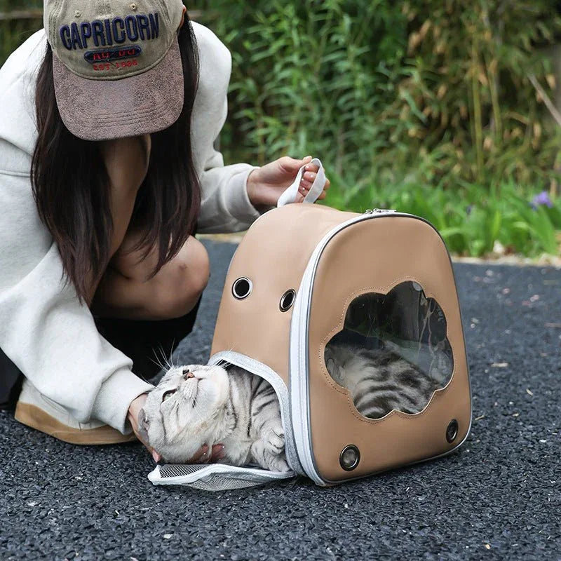 Tragbarer Haustierrucksack mit großer Kapazität und geräumiger Kapsel für Hunde und Katzen