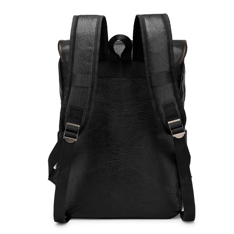 Sac à dos d'ordinateur pour étudiant en cuir PU imperméable