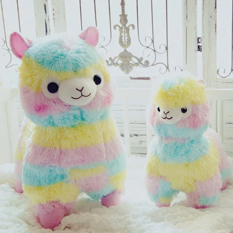 Jouets en peluche poupée alpaga animaux en peluche arc-en-ciel