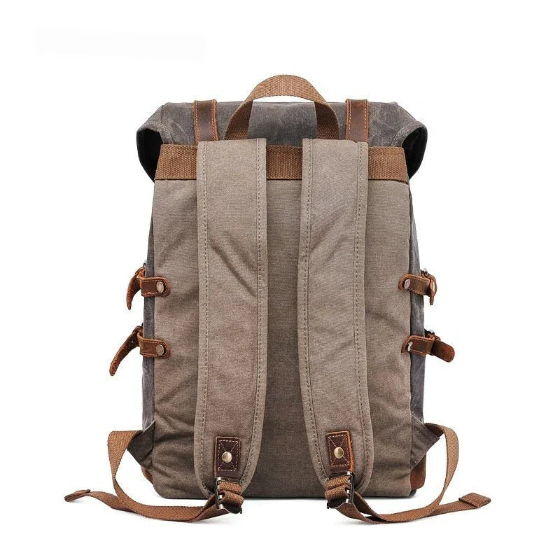 Retro Leder & Canvas Rucksack für Herren