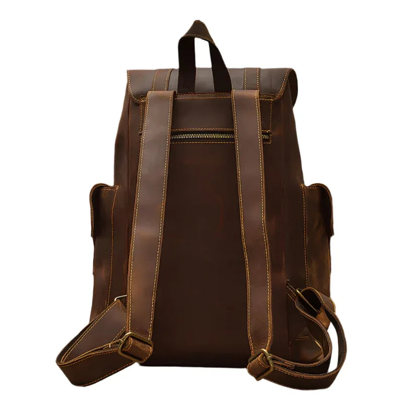 Herren-Lederrucksack im Retro-Stil, Freizeittasche