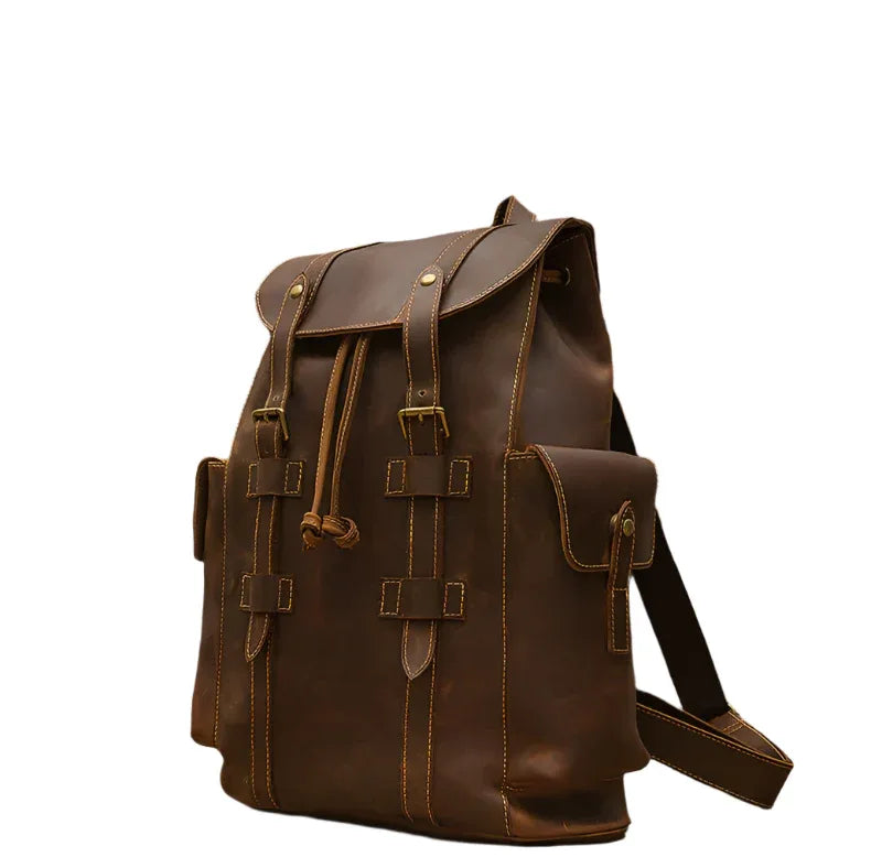Herren-Lederrucksack im Retro-Stil, Freizeittasche