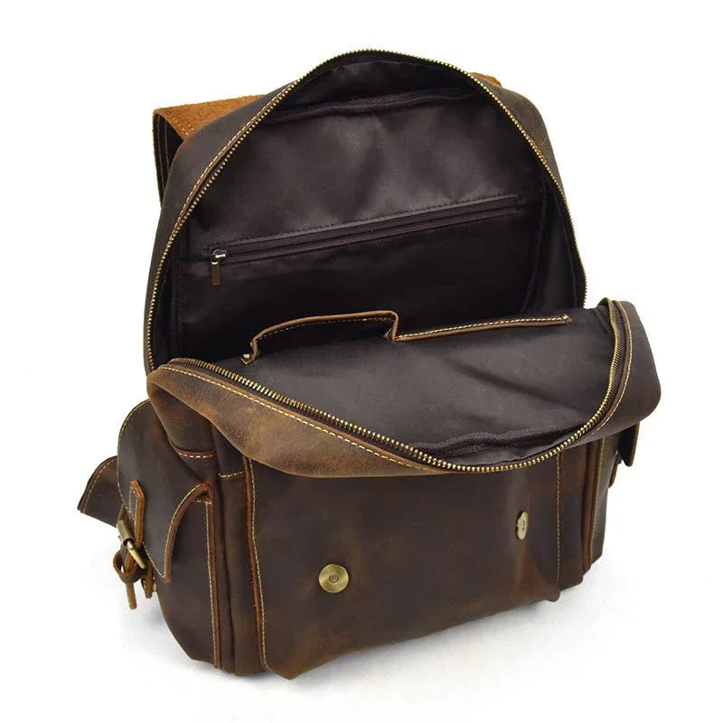 Retro wasserdichter Lederrucksack für Herren
