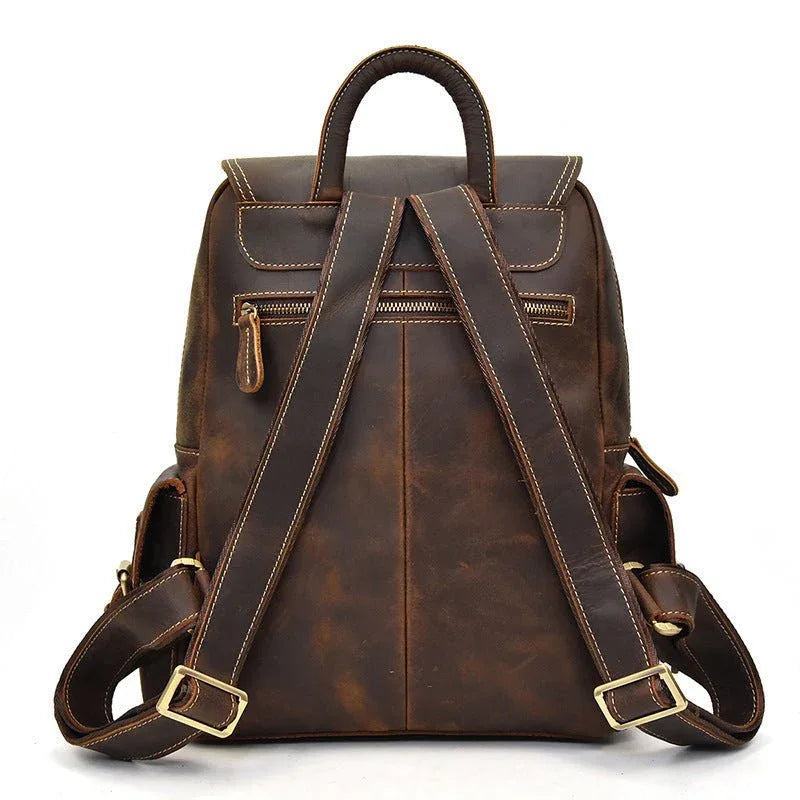 Retro wasserdichter Lederrucksack für Herren
