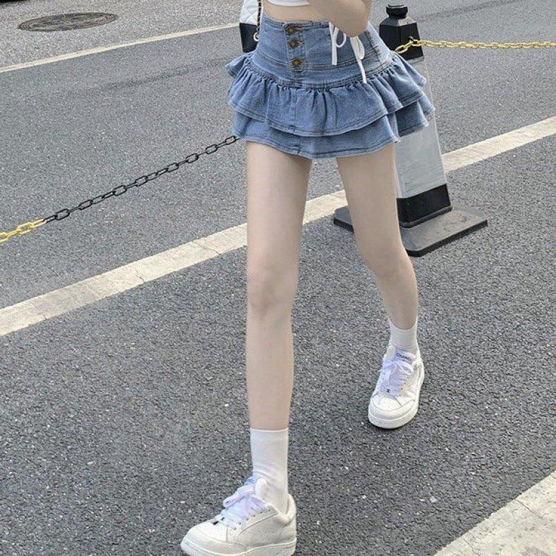 Mini-jupe courte en jean pour femme
