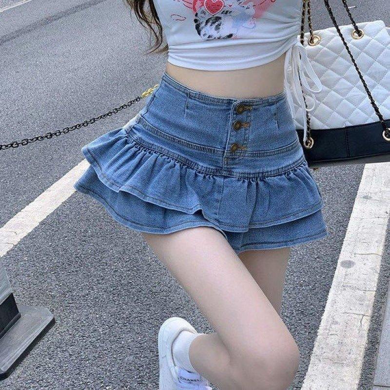 Mini-jupe courte en jean pour femme