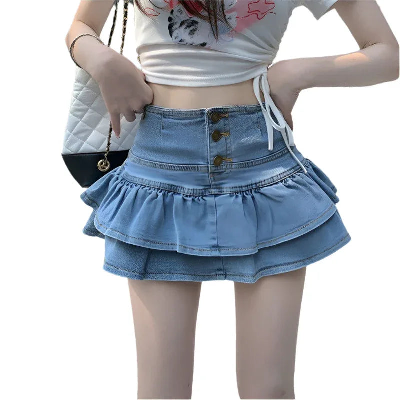 Mini-jupe courte en jean pour femme