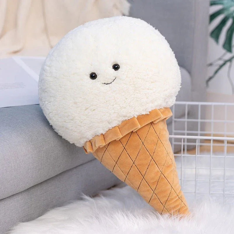 Lächelndes Eiswaffelkissen Plüschtier