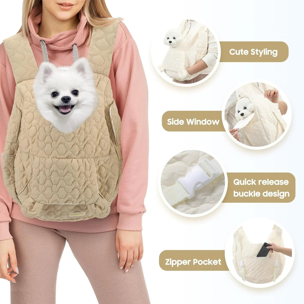 Sac de transport ventral souple, confortable et grande capacité pour animaux de compagnie (chat, chien)