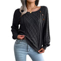 Quadratischer Ausschnitt Strickpullover mit Knopfdesign Warme Langarm-Oberteile für Damen Winterkleidung