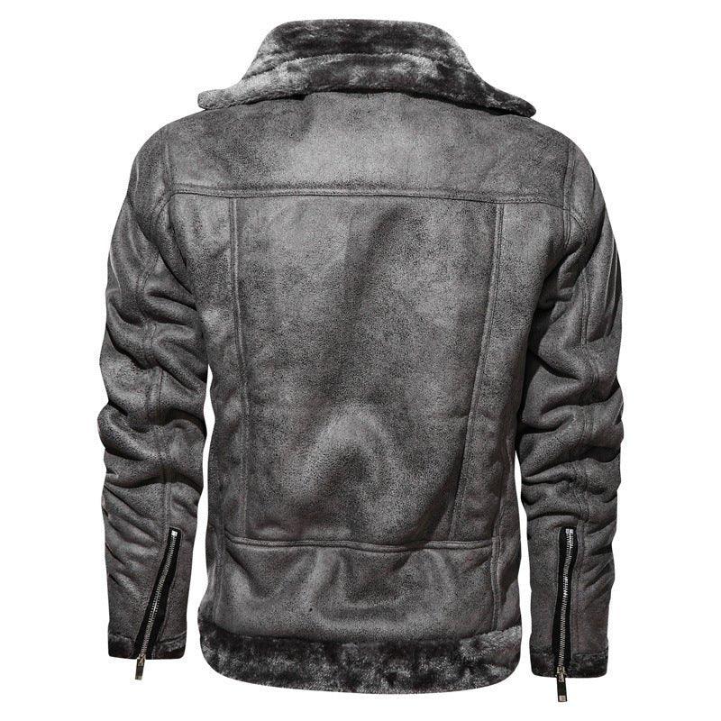 Dicke warme Winterlederjacke für Herren
