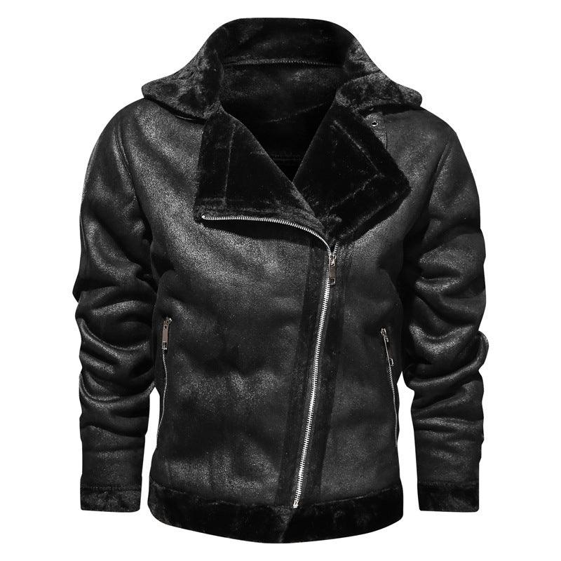 Dicke warme Winterlederjacke für Herren
